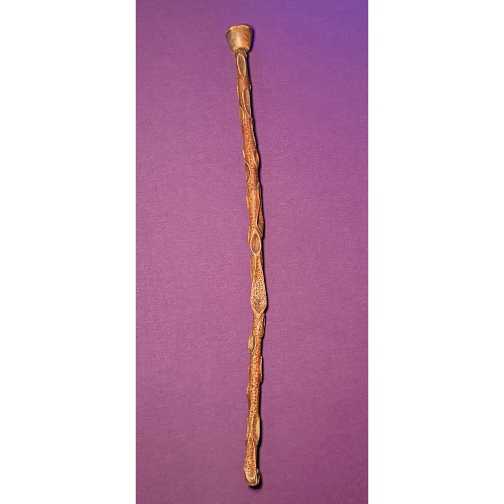Vtg Hand Carved 34" Diamond Willow Walking Stick Cane Folk Art